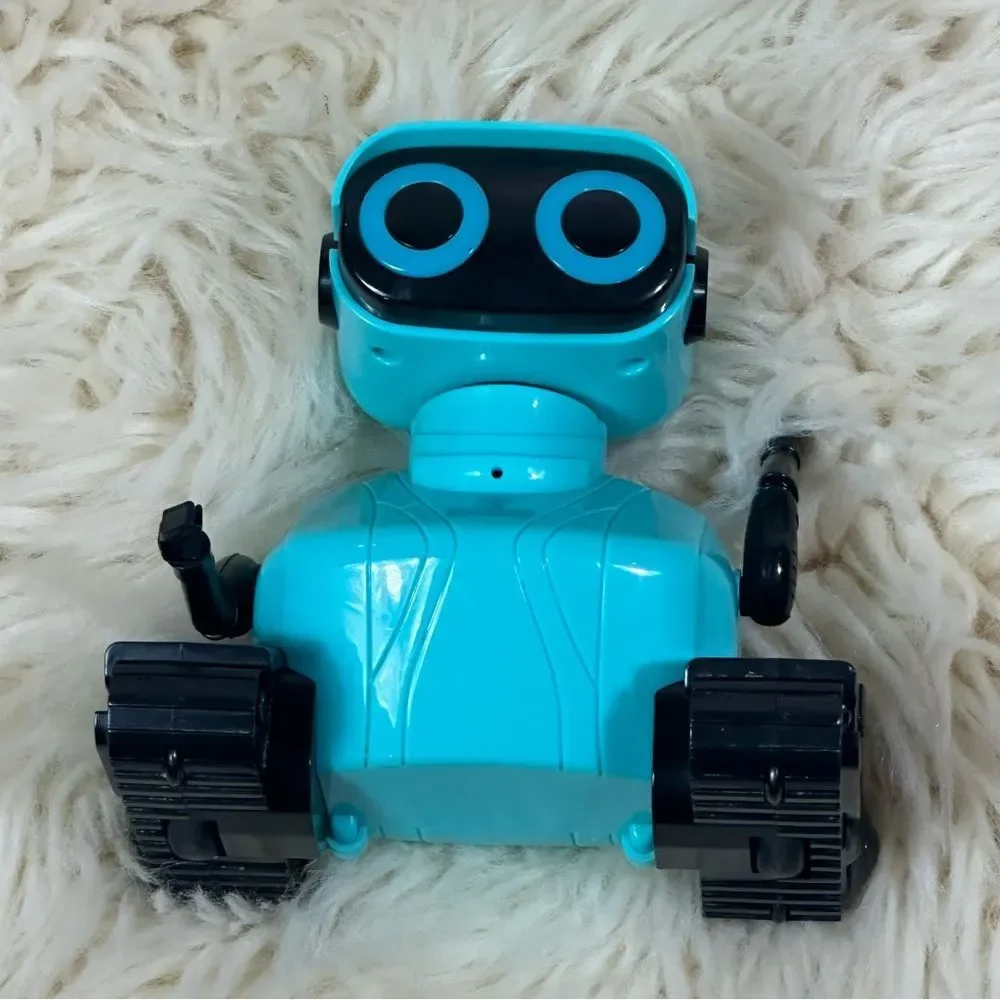 Interactive Turquoise and Black Robot Toy